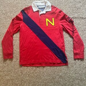 Nautica Red Polo with Yellow and Navy Details